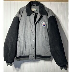 VTG Pepsi Cola Men's XL Varsity Jacket Gray Wool Gray Black Sleeves USA Made